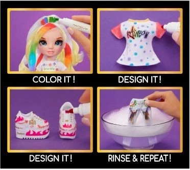 Duhová vysoká barva a vytvoření módní DIY panenky