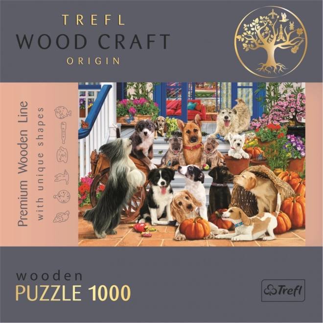Dřevěné puzzle TREFL Wood Craft Origin Psí přátelství 1000 dílků