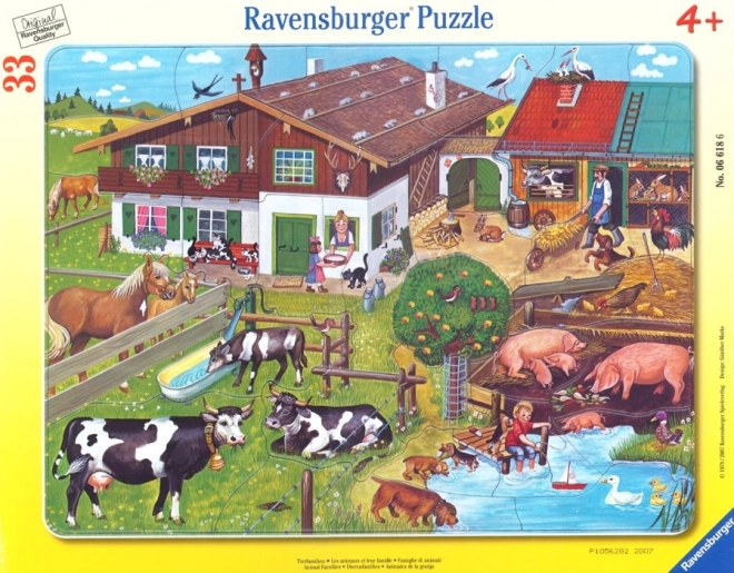 Puzzle Zvířátka na statku 33 dílků