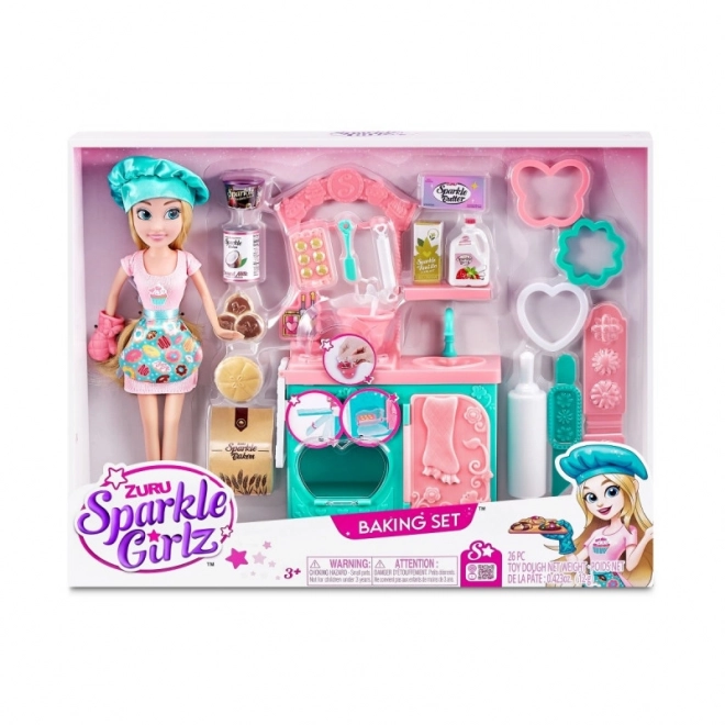 Pečící sada Sparkle Girlz s panenkou 27 cm