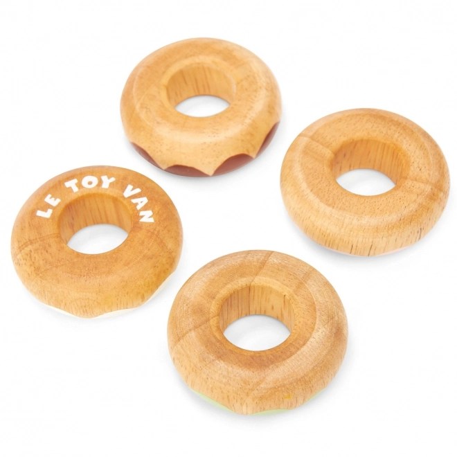 Sada dřevěných donutů