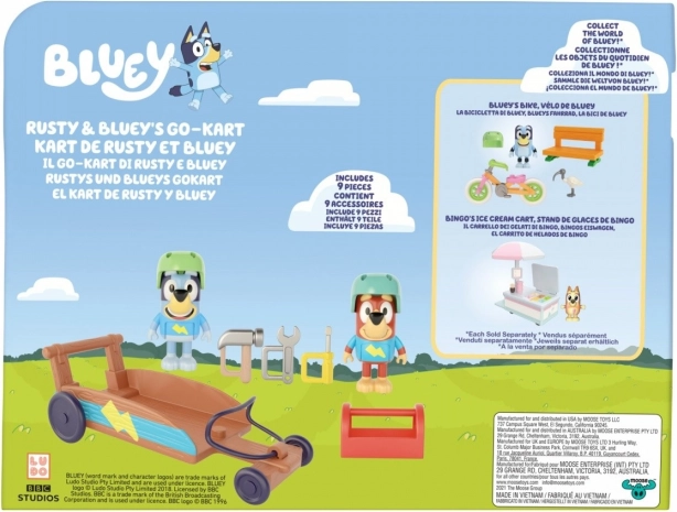 Figurky Bluey Gokart se 2 figurkami pejsků