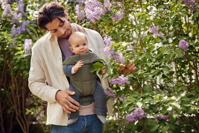 BABYBJORN MINI Tkané dětské nosítko, Tmavě zelená