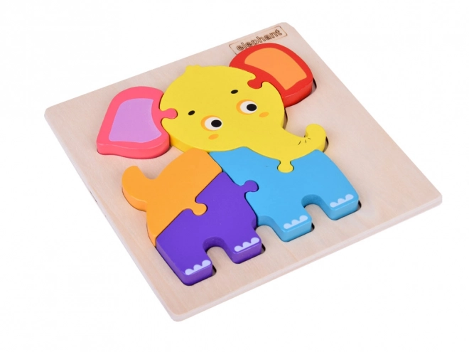 Dřevěné vzdělávací puzzle slon