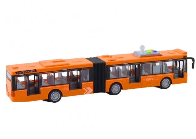 Kloubový městský autobus 1:16 Pohon Světla Zvuky Oranžový