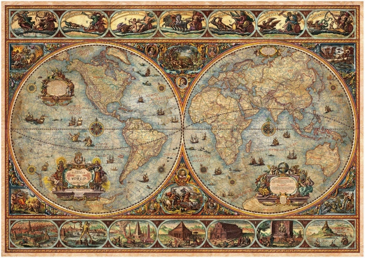 Educa Puzzle Historická mapa světa 1000 dílků