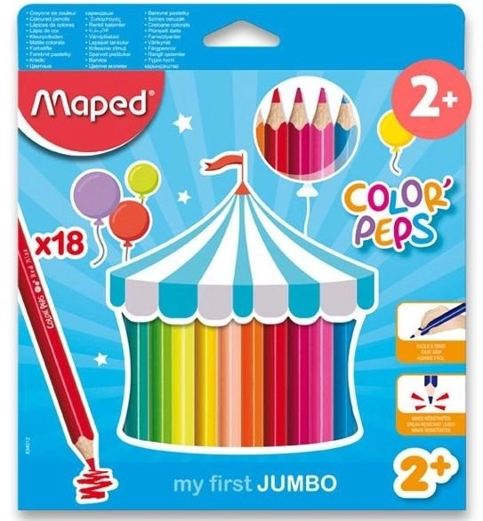 Pastelky trojboké Jumbo Color'Peps od Maped, 18 ks