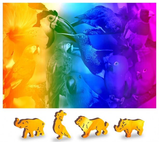 Dřevěné puzzle Ptačí ráj