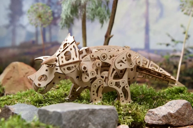 Ugears 3D dřevěné mechanické puzzle Triceratops