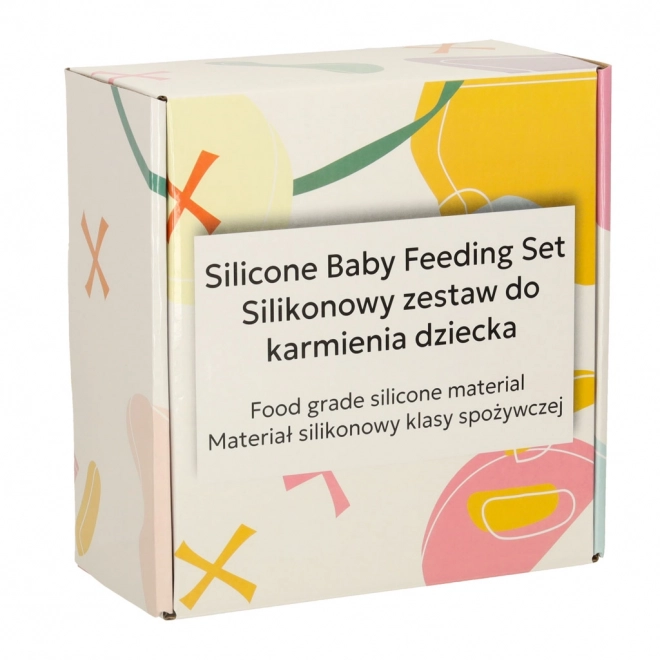 Silikonová kojenecká sada sova, 8 dílů, béžová
