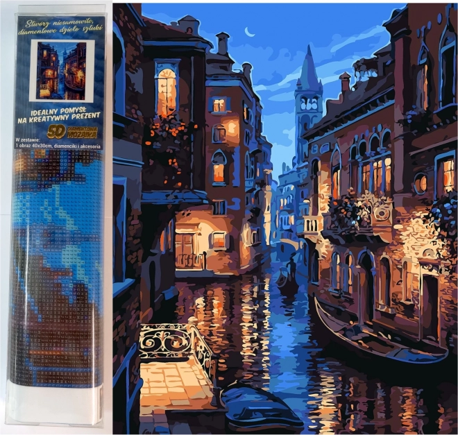 Diamantové malování Benátský kanál 30x40 cm