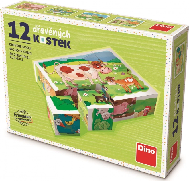 Dřevěné kostky Na farmě