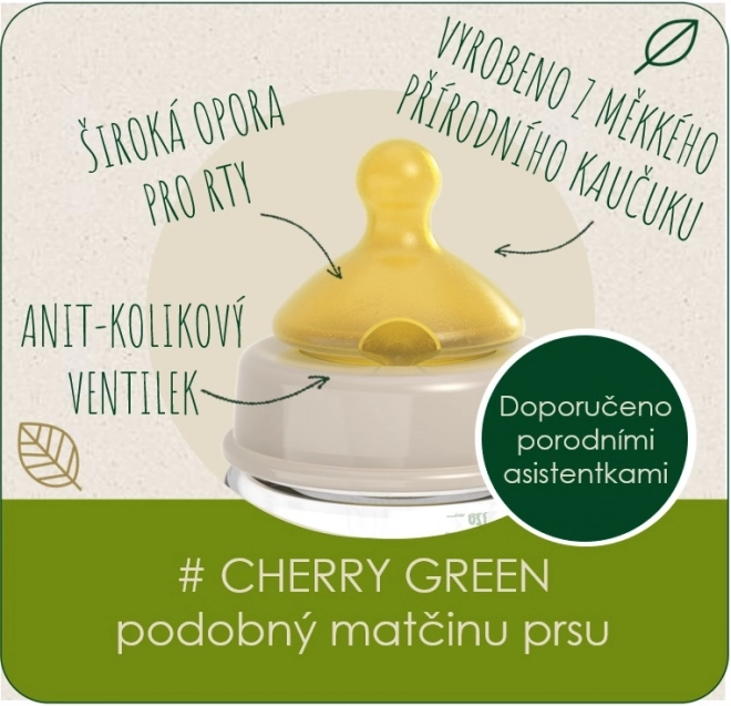 NIP CHERRY GREEN láhev PP,široká, kaučuk-M,260ml,kluk