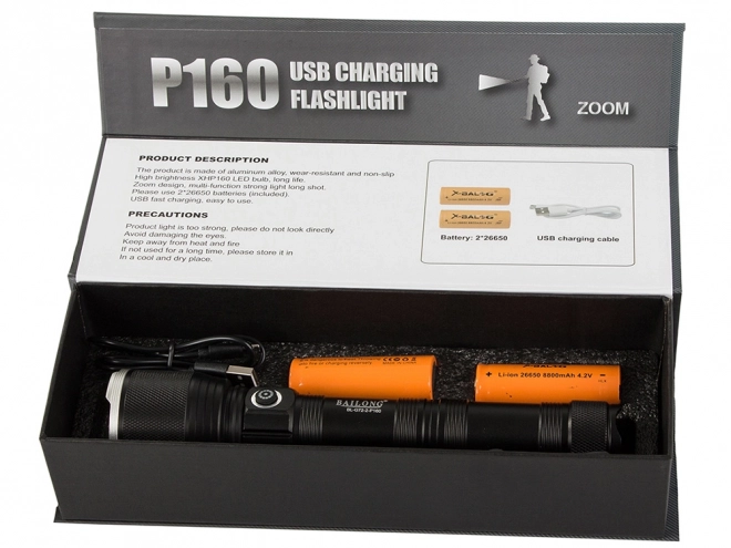 Vojenská taktická svítilna Bailong s Cree LED XHP160