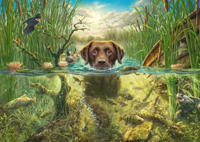Puzzle Čokoládový labrador 1000 dílků