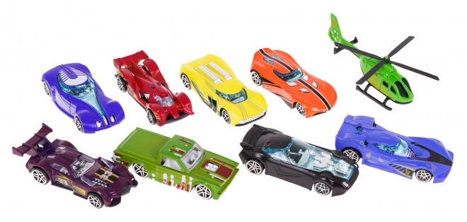 Bohatá sada automobilů a příslušenství