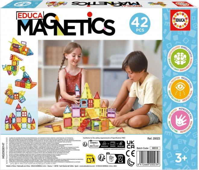 EDUCA Magnetická stavebnice Magnetics 42 díků