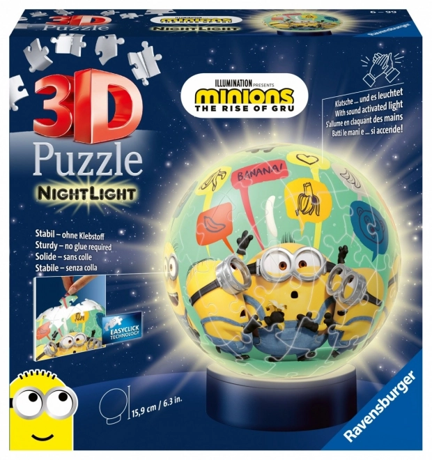 3D puzzle svítící míč Minions