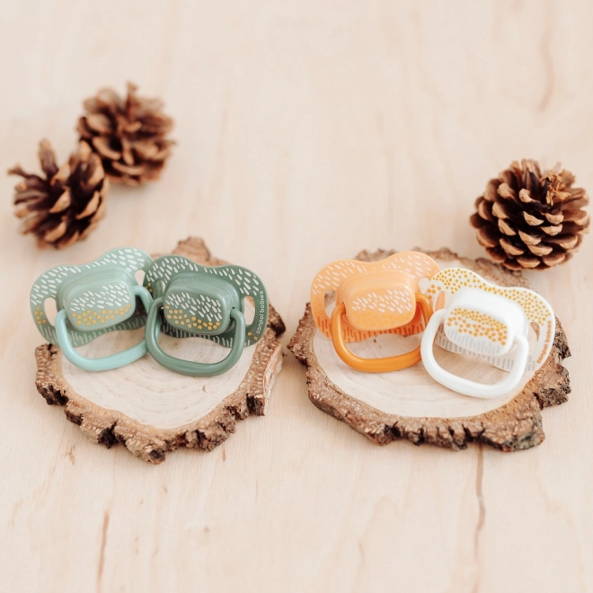 Canpol babies Set symetrických silikonových dudlíků MOUNTAINS 0-6m 2ks – zelený