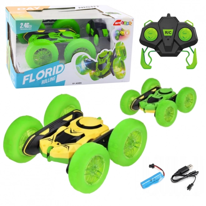 Zelené RC kaskadérské auto 360°