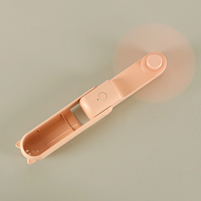 Mini skládací stolní větrák s USB růžový