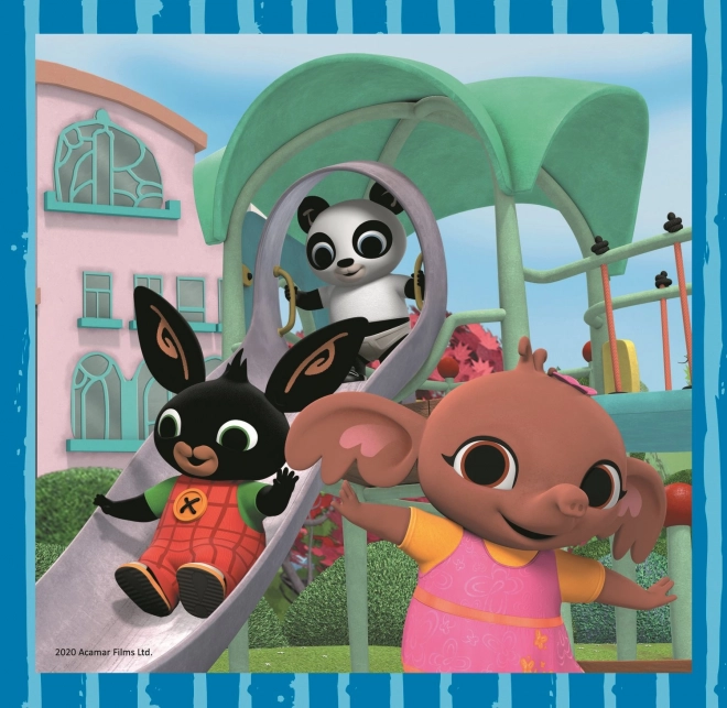 Puzzle 3v1 Bing Bunny Zábava s přáteli v krabici 28x28x6cm