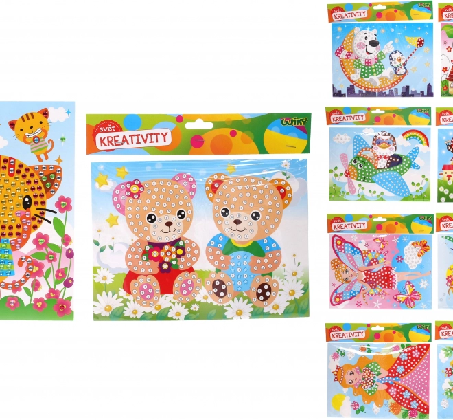 Diamantové malování s kamínky 19 × 26,5 cm – mix motivů