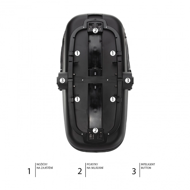 Set kočárek Quest+ korba+ adaptéry+ autosedačka+ báze, Vulcan Black/Black