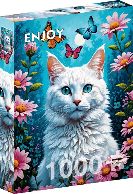 Puzzle Bílá kočka 1000 dílků