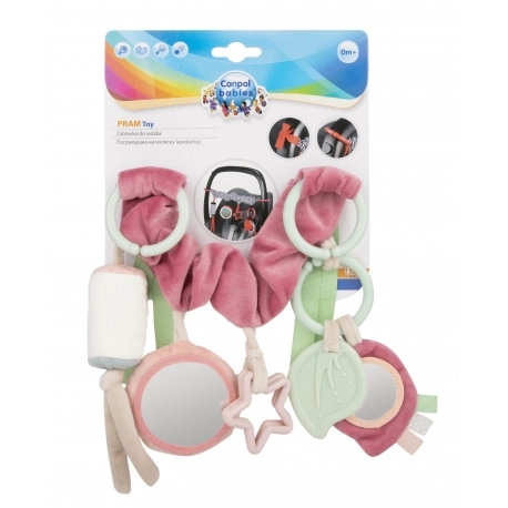 Canpol babies Závěsná hračka na kočárek/autosedačku  PASTEL FRIENDS růžová