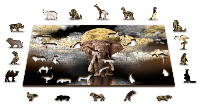 Dřevěné puzzle Sloní sny