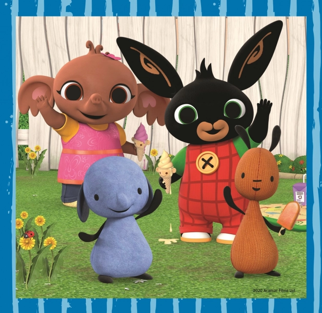 Puzzle 3v1 Bing Bunny Zábava s přáteli v krabici 28x28x6cm
