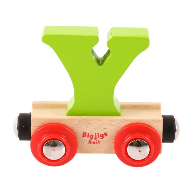 Bigjigs Rail Vagónek dřevěné vláčkodráhy - Písmeno Y