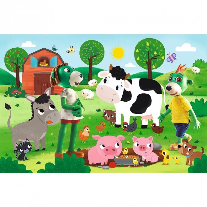 Puzzle Rodina Treflíků Trefliki na vsi