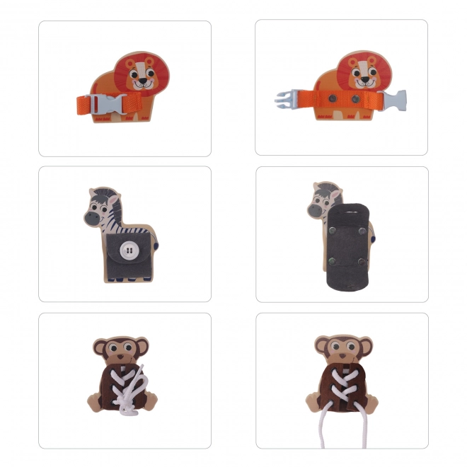 Dřevěné Montessori safari puzzle pro děti