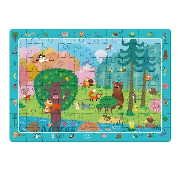 Puzzle s hledáním obrázků Lesní kamarádi 80 dílků