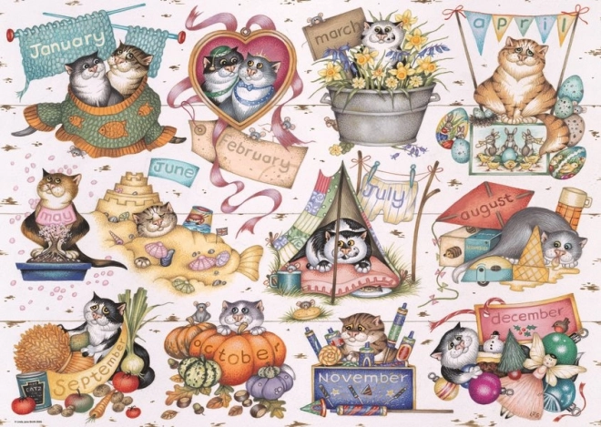 Puzzle Kočičí kalendář 1000 dílků