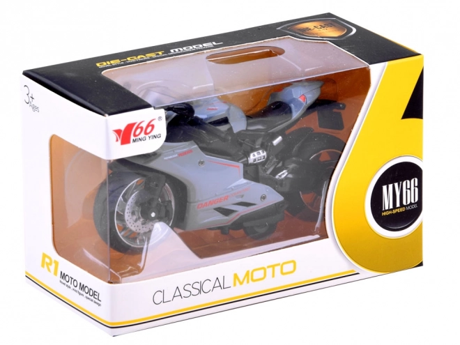 Kovový model motocyklu s nápínákem – A