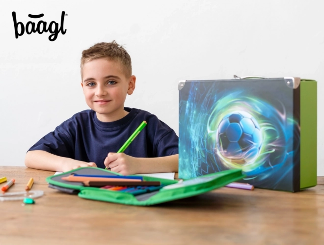 Skládací školní kufřík s fotbalovým míčem Baagl