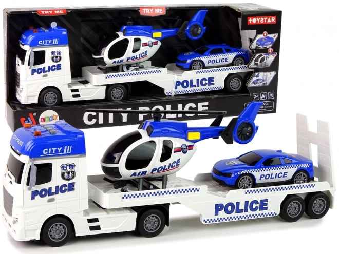Sada policejních nákladních vozidel Nákladní vrtulník Zvuková světla