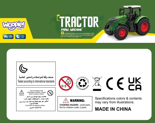 Woopie zelený traktor s gumovými koly