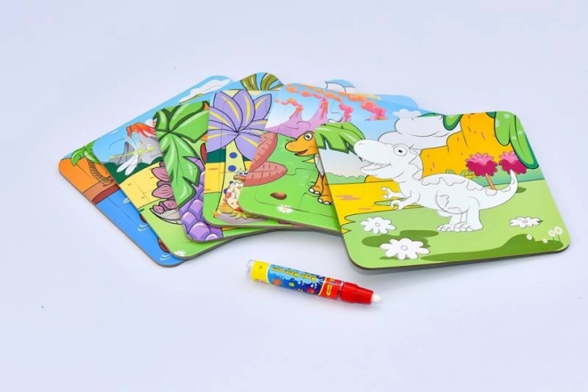 Mac Toys Puzzle Dinosauři s Vodním Malováním