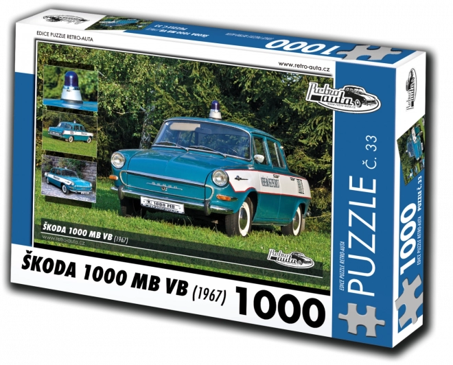 RETRO-AUTA Puzzle č. 33 Škoda 1000 MB VB (1967) 1000 dílků