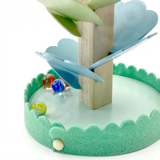 Dřevěná kuličková dráha Duha Montessori WOOPIE GREEN
