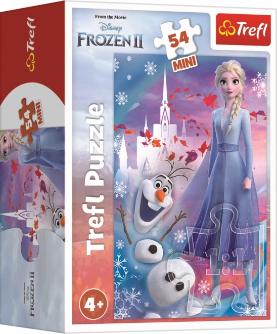 Minipuzzle 54 dílků Ledové království II/Frozen II 4 druhy v krabičce 6,5x9x3,5cm