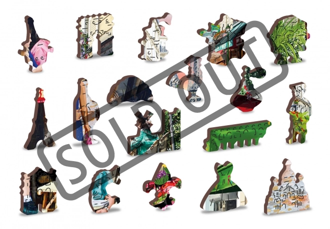 Dřevěné puzzle Pařížské bistro 2v1
