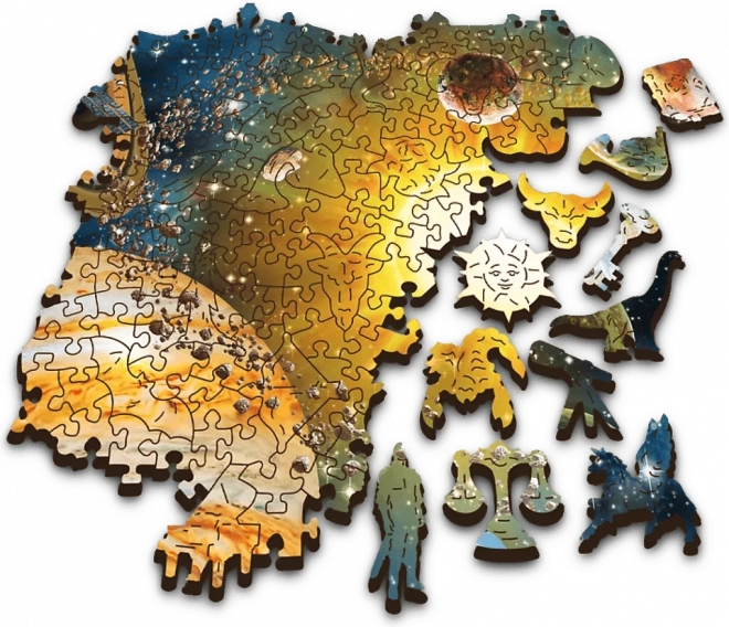 TREFL Wood Craft Origin puzzle Cesta sluneční soustavou 1000 dílků