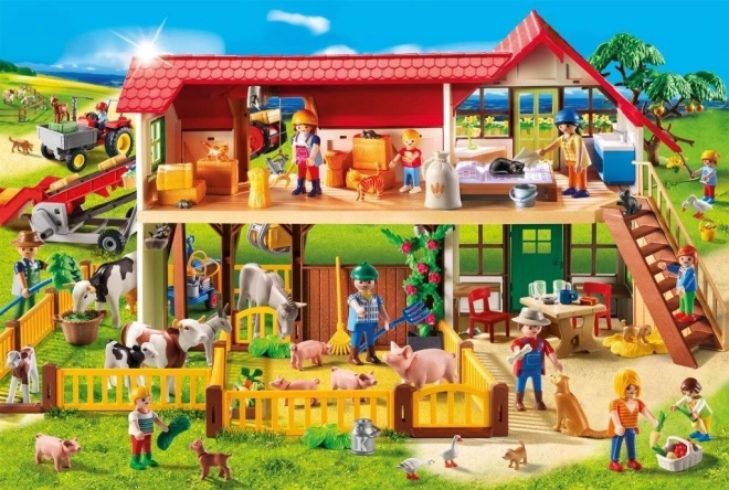 SCHMIDT Puzzle Playmobil Farma 100 dílků + figurka Playmobil