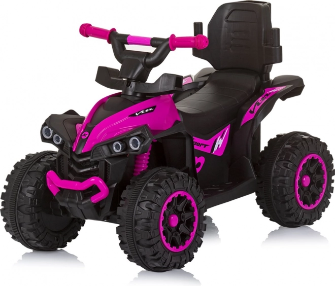 Odrážedlo se střechou a vodicí tyčí ATV Růžové