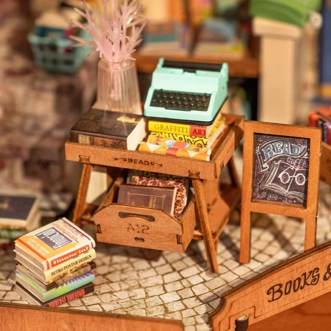 Rolife DIY 3D dřevěné puzzle Knihkupectví na rohu
